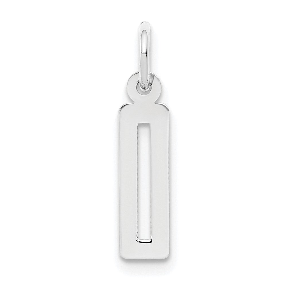 Sterling Silver Silver/Rhodium-Plated Elongated Polished Number 0 Charm
