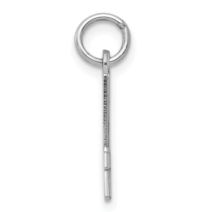Sterling Silver Silver/Rhodium-Plated Elongated Polished Number 4 Charm