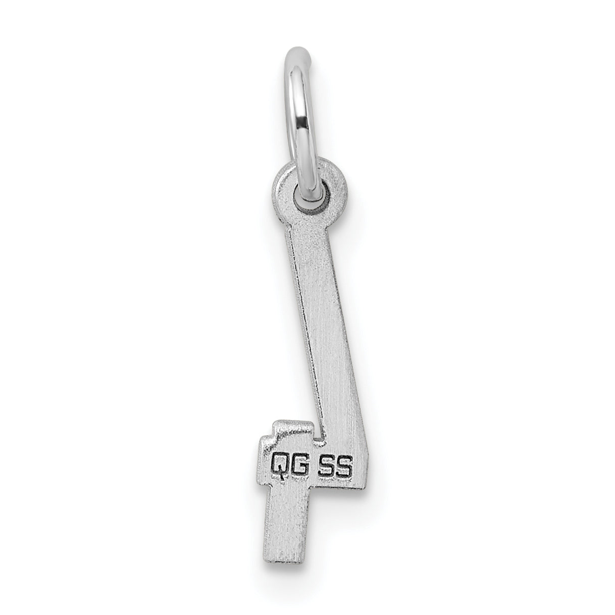 Sterling Silver Silver/Rhodium-Plated Elongated Polished Number 4 Charm