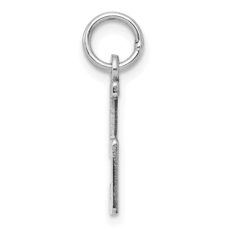 Sterling Silver Silver/Rhodium-Plated Elongated Polished Number 5 Charm