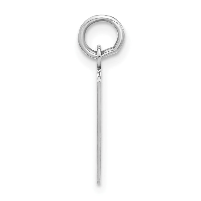 Sterling Silver Polished Small Elongated 05 Number W/ Top Charm