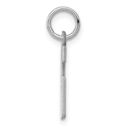 Sterling Silver Silver/Rhodium-Plated Elongated Polished Number 6 Charm