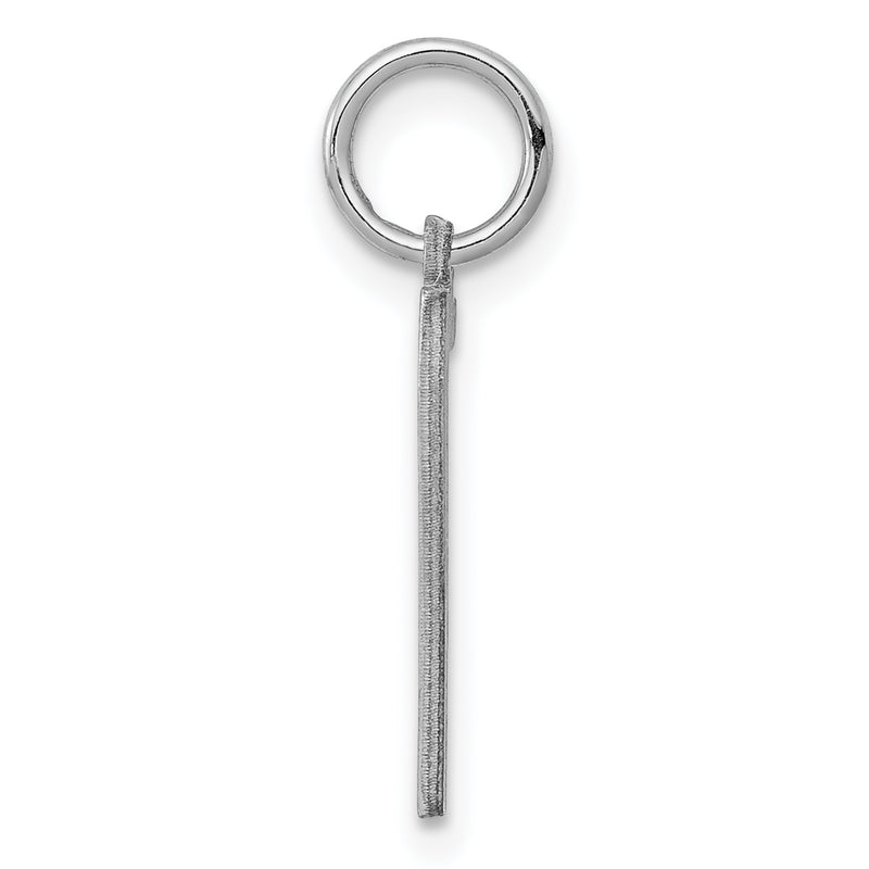 Sterling Silver Silver/Rhodium-Plated Elongated Polished Number 7 Charm
