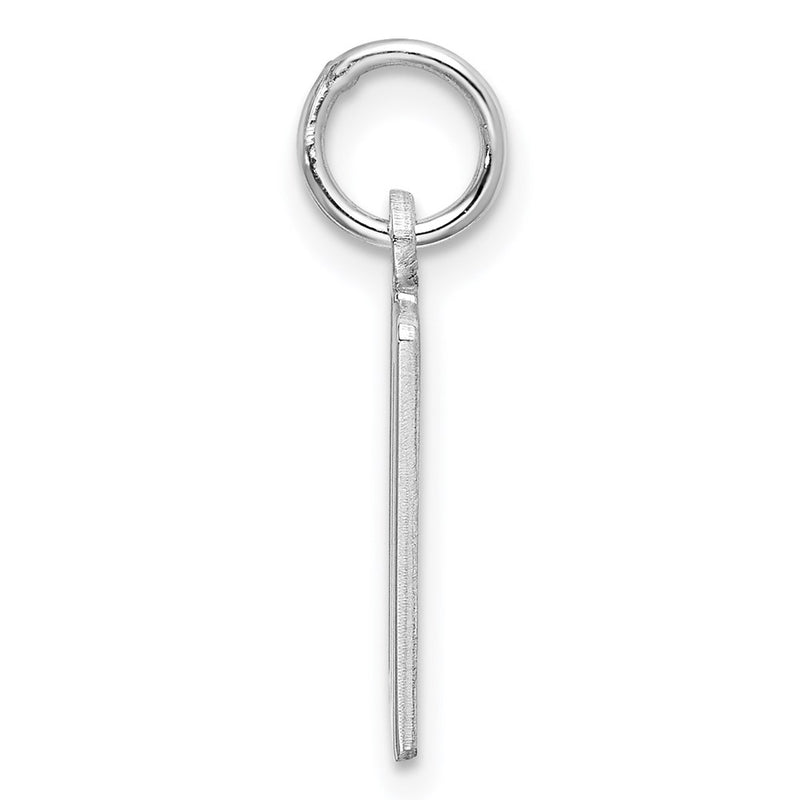 Sterling Silver Silver/Rhodium-Plated Elongated Number 10 Charm
