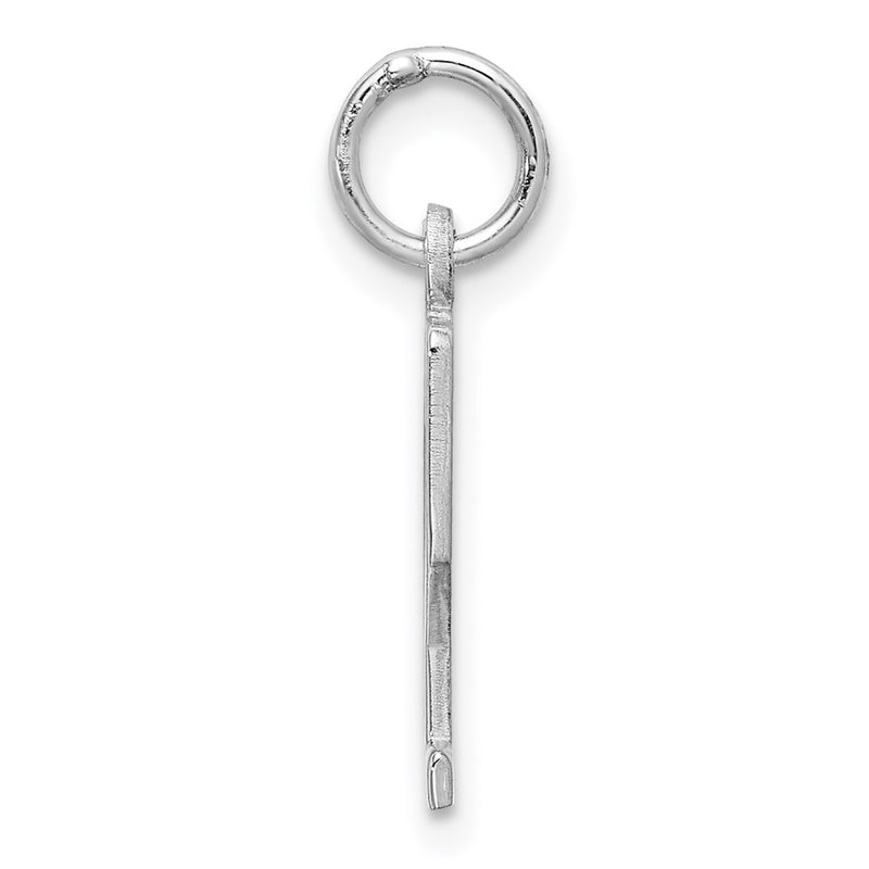 Sterling Silver Silver/Rhodium-Plated Elongated Number 12 Charm