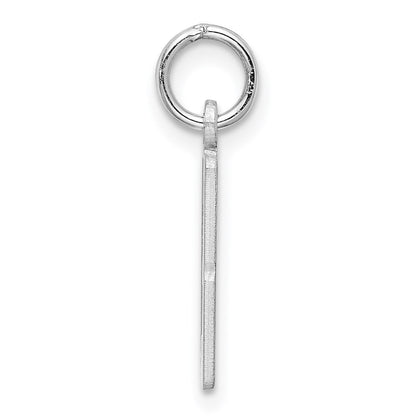 Sterling Silver Silver/Rhodium-Plated Elongated Number 13 Charm