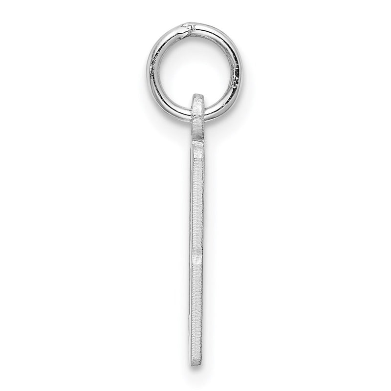 Sterling Silver Silver/Rhodium-Plated Elongated Number 13 Charm