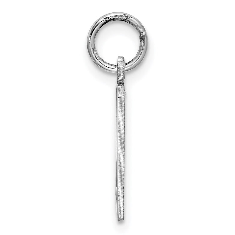 Sterling Silver Silver/Rhodium-Plated Elongated Number 19 Charm