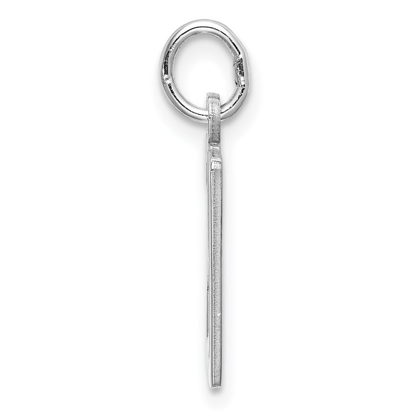 Sterling Silver Silver/Rhodium-Plated Elongated Number 20 Charm