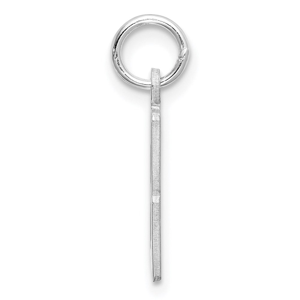 Sterling Silver Silver/Rhodium-Plated Elongated Number 23 Charm