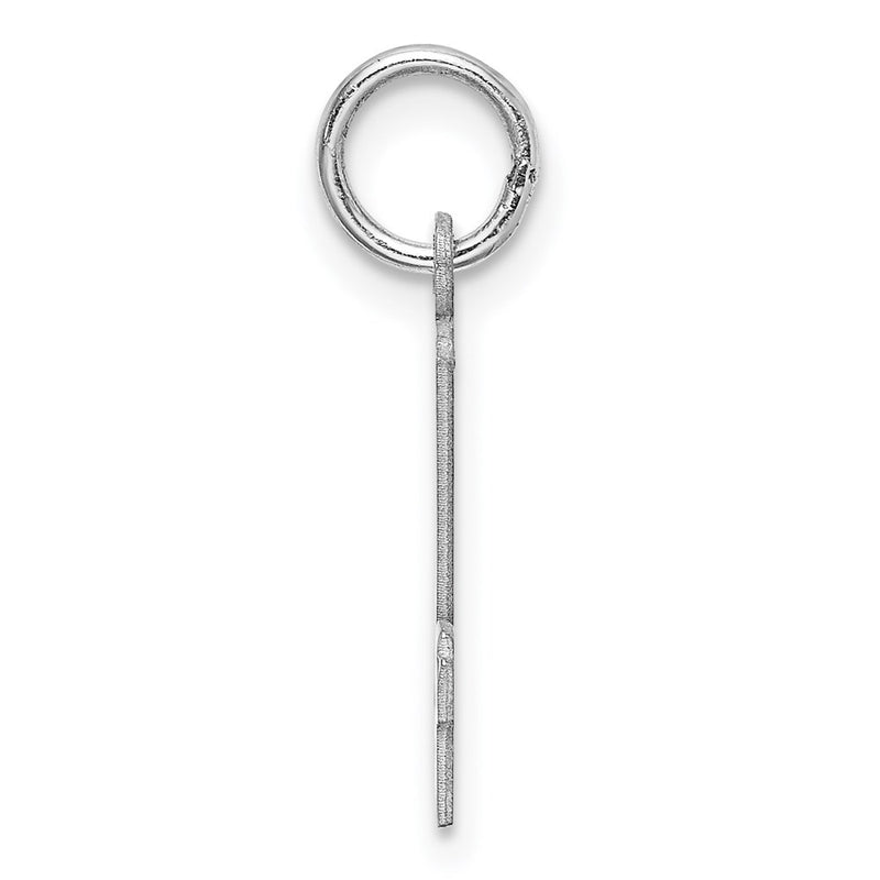 Sterling Silver Silver/Rhodium-Plated Elongated Number 24 Charm