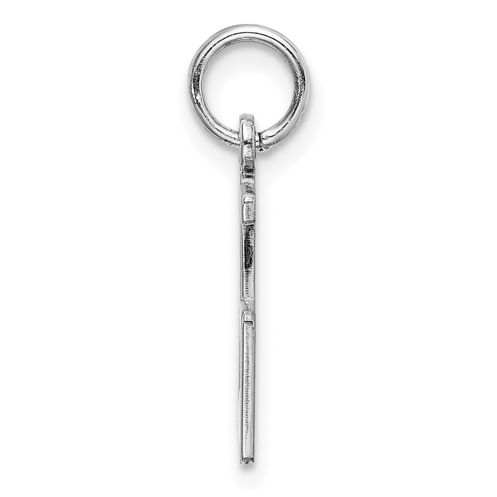 Sterling Silver Silver/Rhodium-Plated Elongated Number 25 Charm