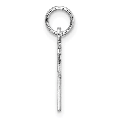 Sterling Silver Silver/Rhodium-Plated Elongated Number 25 Charm