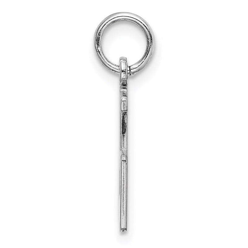 Sterling Silver Silver/Rhodium-Plated Elongated Number 25 Charm