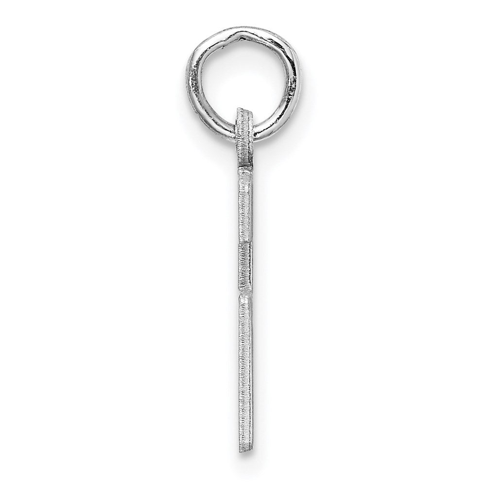 Sterling Silver Silver/Rhodium-Plated Elongated Number 26 Charm