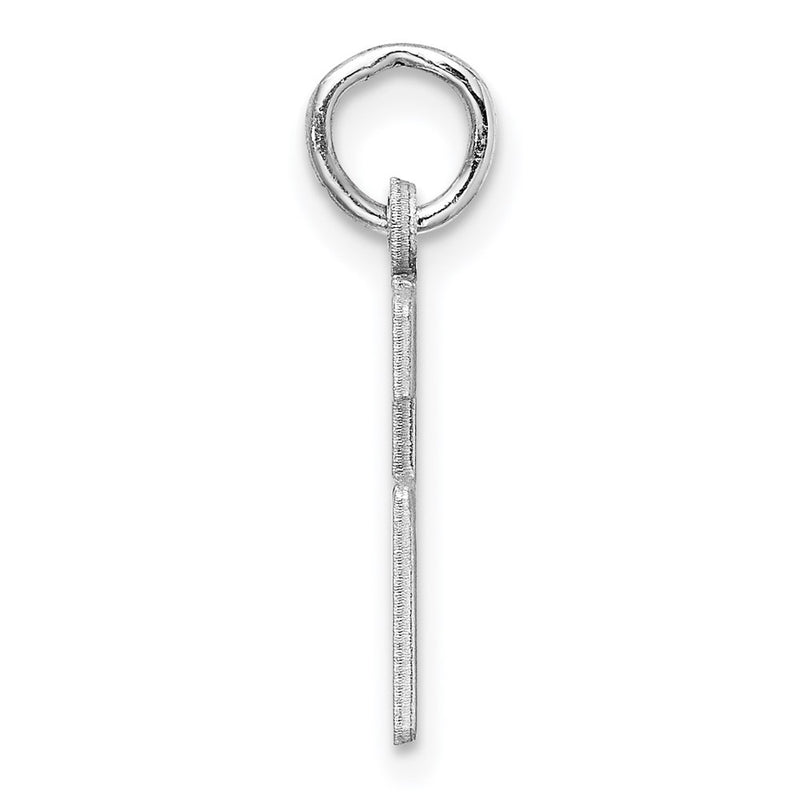 Sterling Silver Silver/Rhodium-Plated Elongated Number 26 Charm