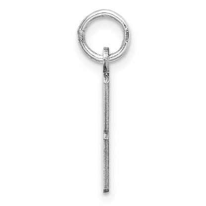 Sterling Silver Silver/Rhodium-Plated Elongated Number 28 Charm
