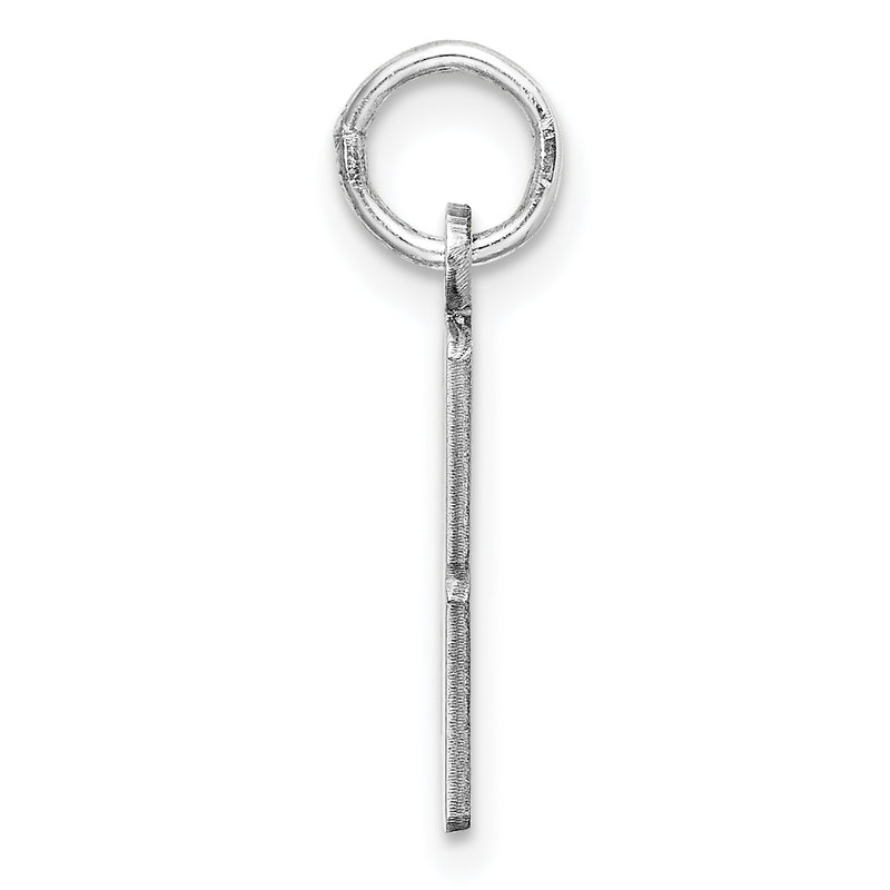 Sterling Silver Silver/Rhodium-Plated Elongated Number 28 Charm