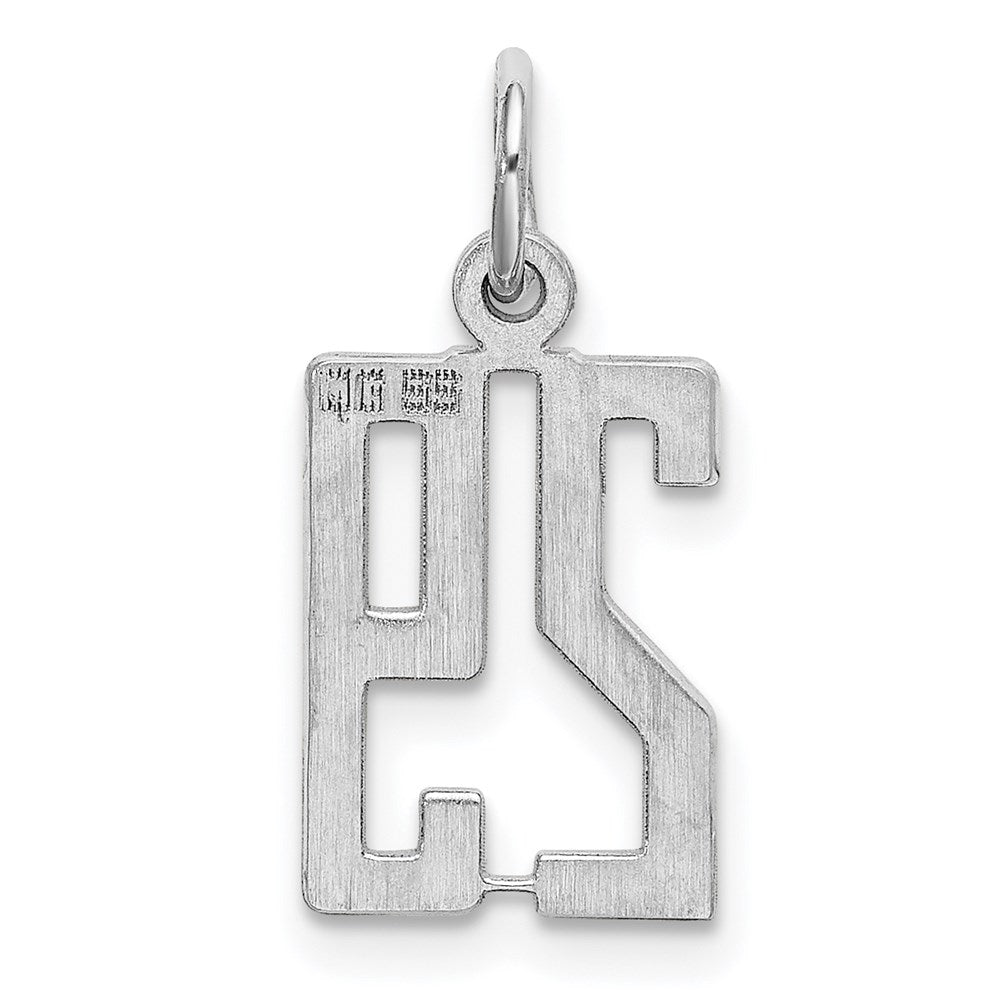 Sterling Silver Silver/Rhodium-Plated Elongated Number 29 Charm