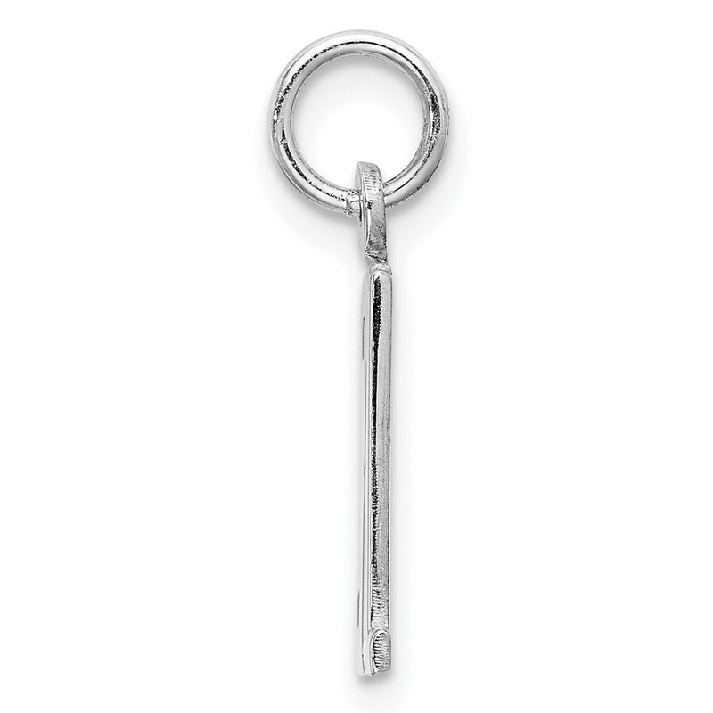 Sterling Silver Silver/Rhodium-Plated Elongated Number 31 Charm