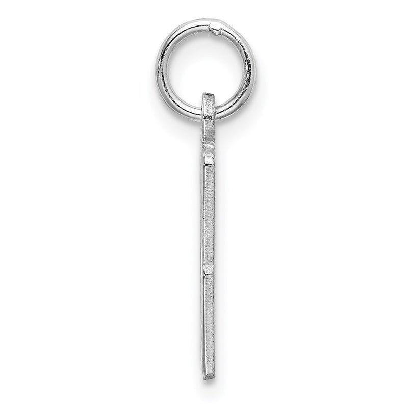 Sterling Silver Silver/Rhodium-Plated Elongated Number 33 Charm