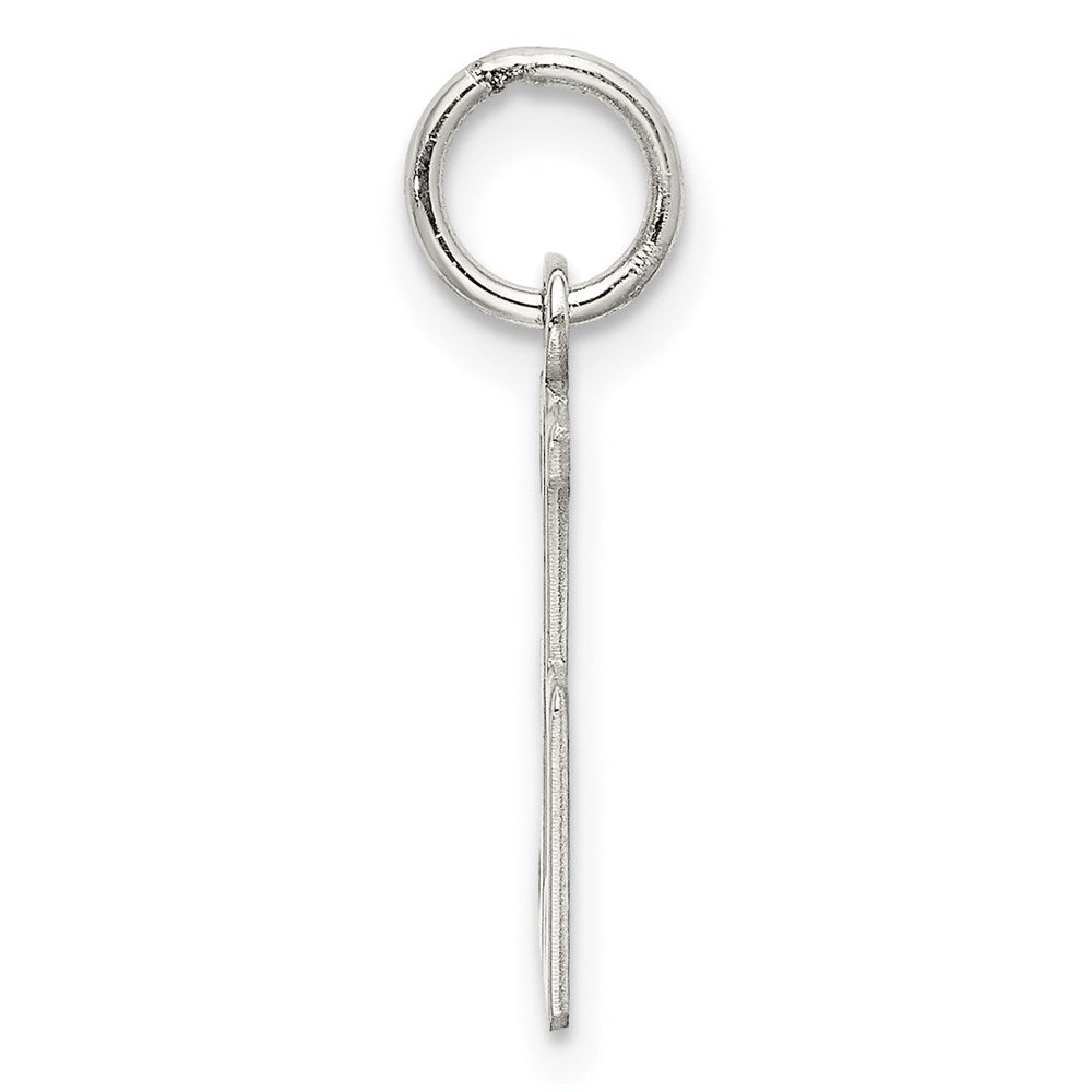 Sterling Silver Silver/Rhodium-Plated Elongated Number 35 Charm