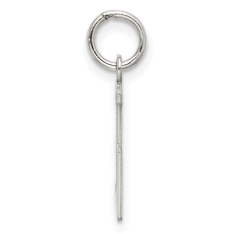 Sterling Silver Silver/Rhodium-Plated Elongated Number 35 Charm