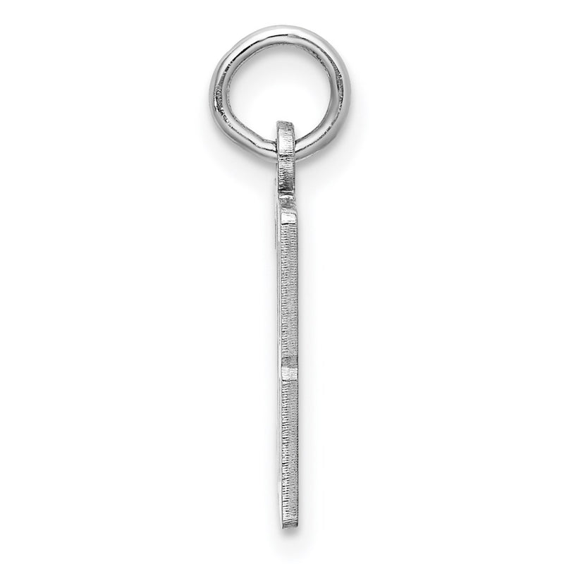Sterling Silver Silver/Rhodium-Plated Elongated Number 38 Charm