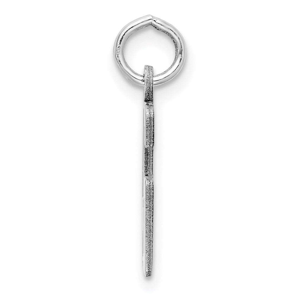 Sterling Silver Silver/Rhodium-Plated Elongated Number 46 Charm