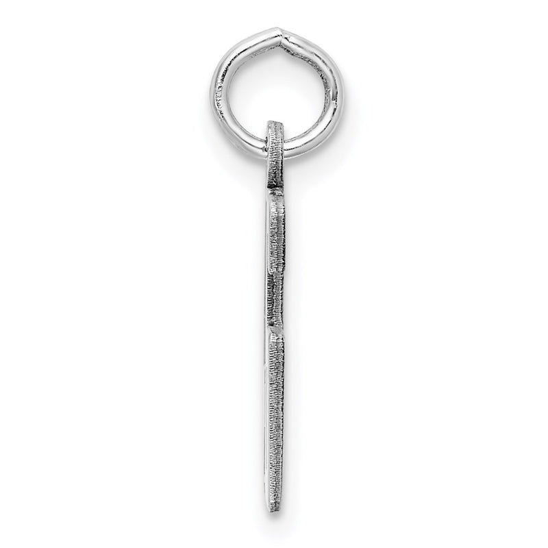 Sterling Silver Silver/Rhodium-Plated Elongated Number 46 Charm
