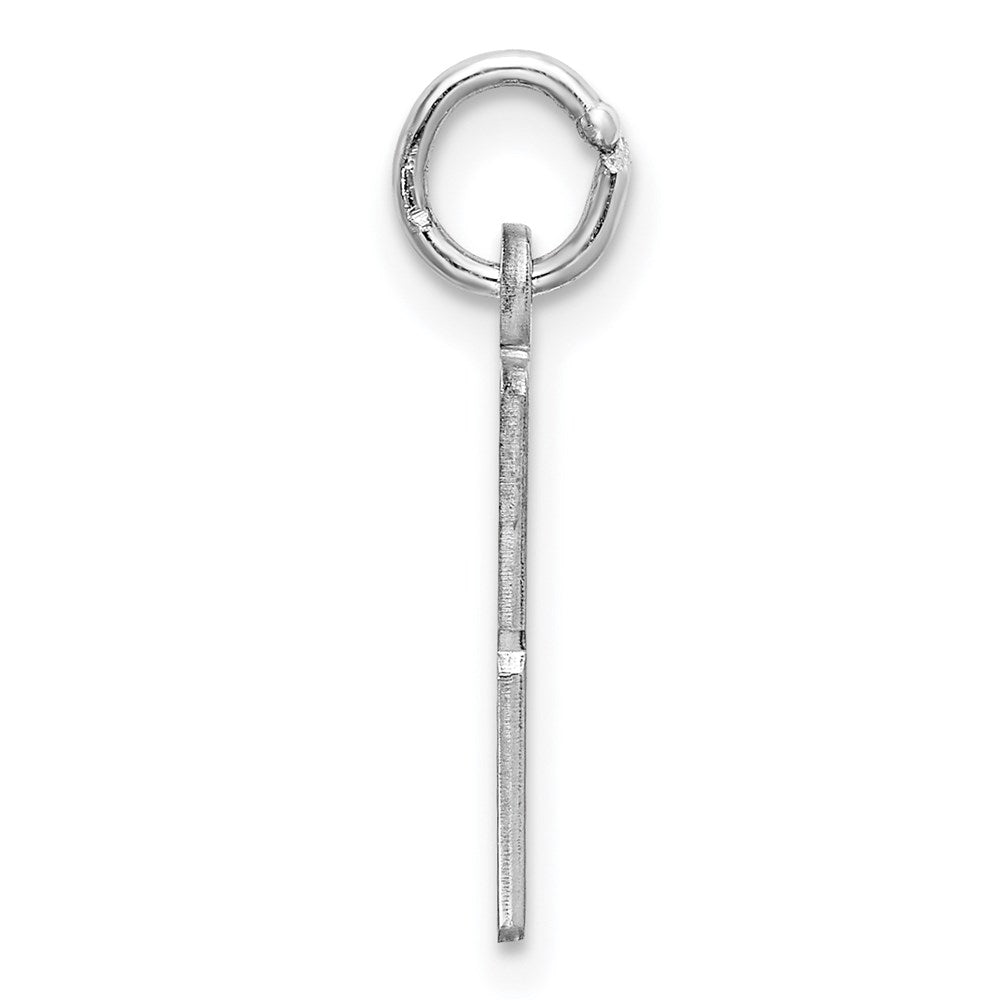 Sterling Silver Silver/Rhodium-Plated Elongated Number 48 Charm