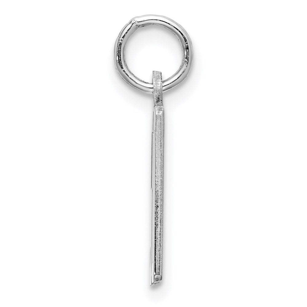 Sterling Silver Silver/Rhodium-Plated Elongated Number 50 Charm