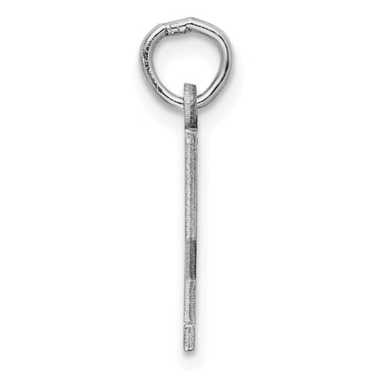 Sterling Silver Silver/Rhodium-Plated Elongated Number 52 Charm