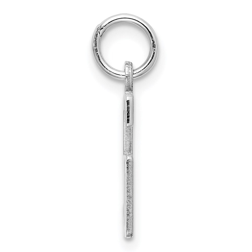 Sterling Silver Silver/Rhodium-Plated Elongated Number 56 Charm