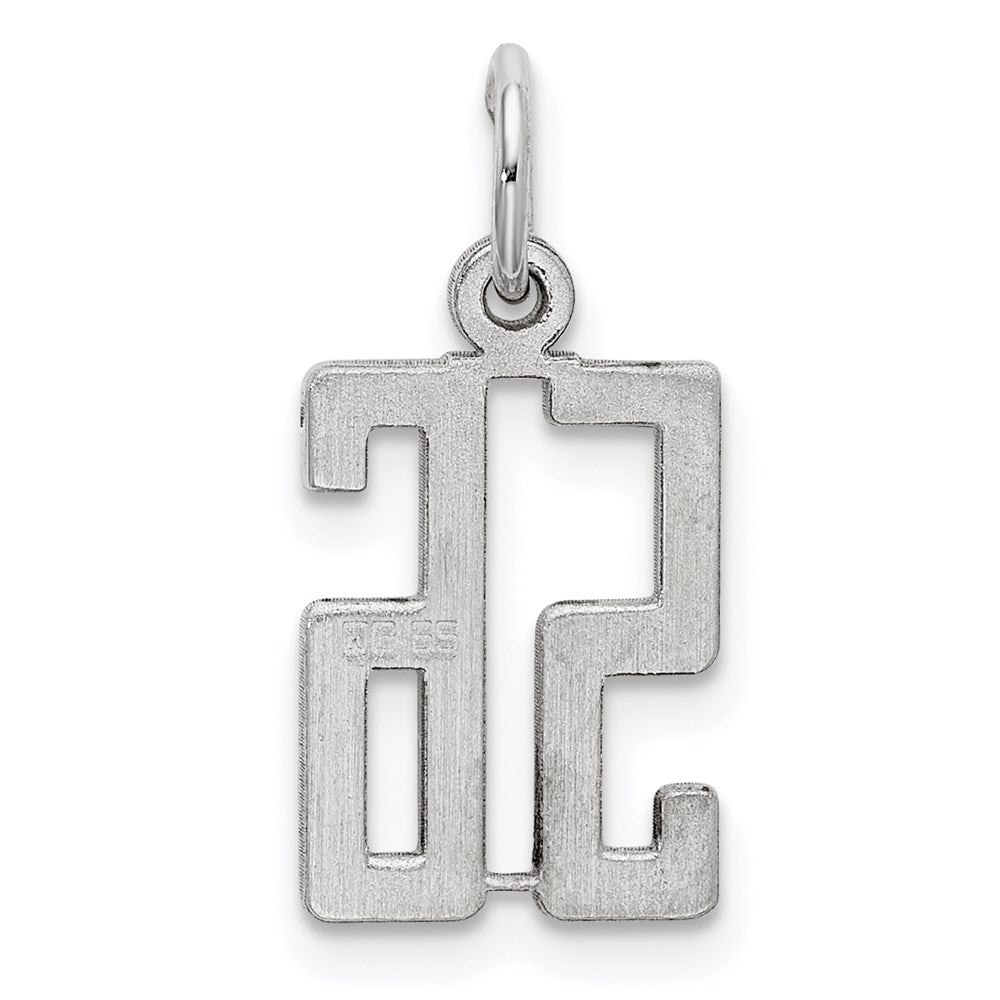 Sterling Silver Silver/Rhodium-Plated Elongated Number 56 Charm