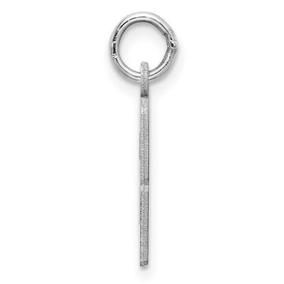 Sterling Silver Silver/Rhodium-Plated Elongated Number 63 Charm