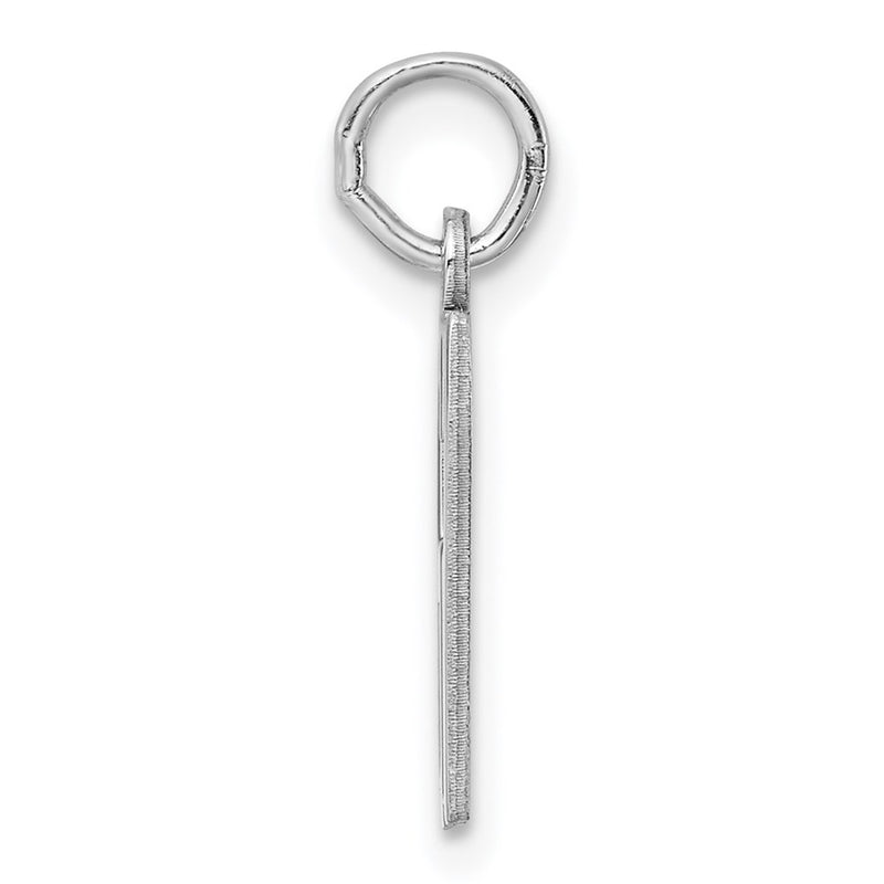 Sterling Silver Silver/Rhodium-Plated Elongated Number 67 Charm