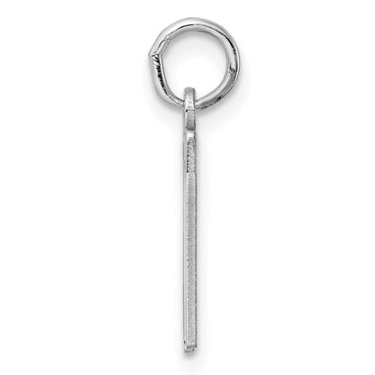 Sterling Silver Silver/Rhodium-Plated Elongated Number 77 Charm