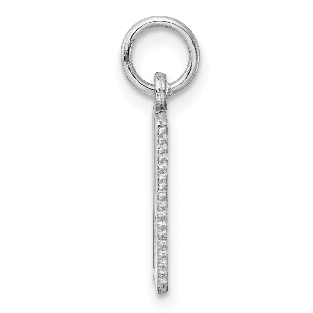 Sterling Silver Silver/Rhodium-Plated Elongated Number 79 Charm