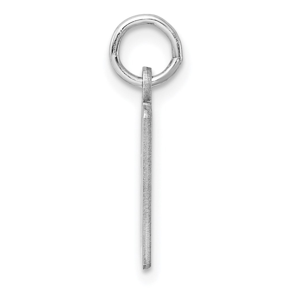 Sterling Silver Silver/Rhodium-Plated Elongated Number 80 Charm