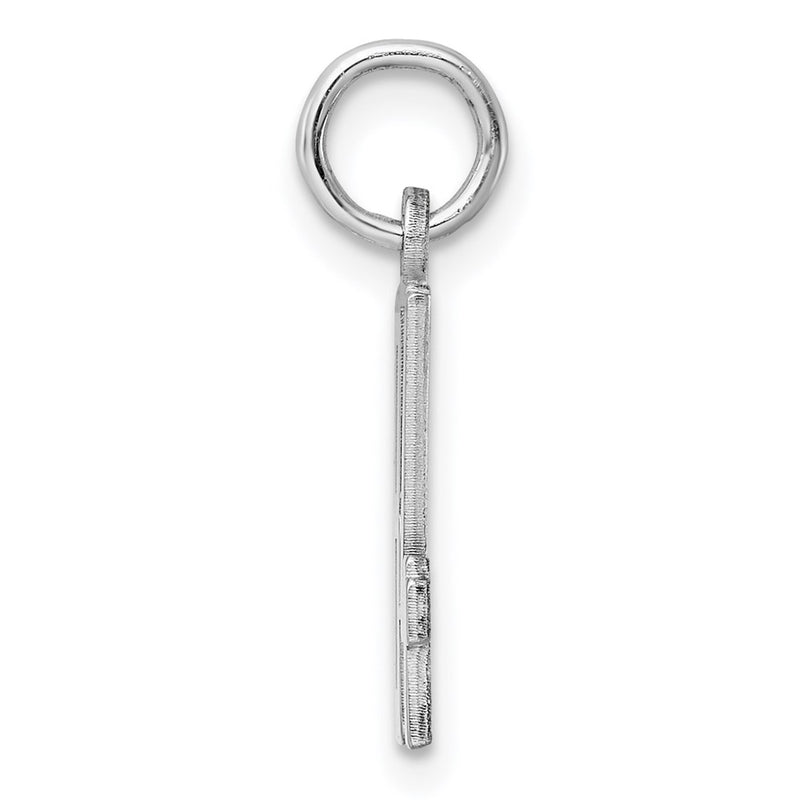 Sterling Silver Silver/Rhodium-Plated Elongated Number 84 Charm