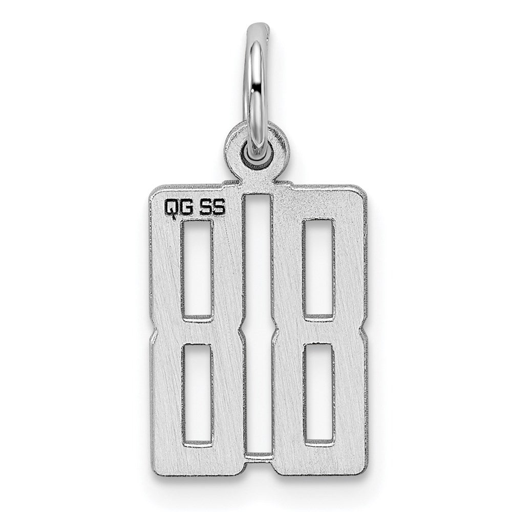 Sterling Silver Silver/Rhodium-Plated Elongated Number 88 Charm