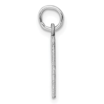Sterling Silver Silver/Rhodium-Plated Elongated Number 93 Charm
