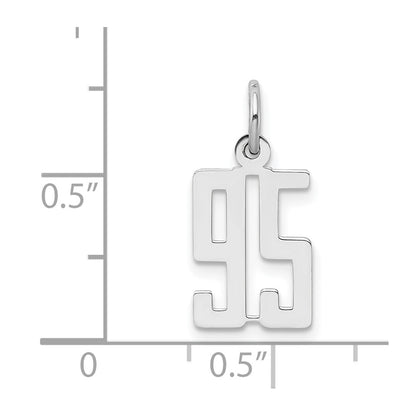 Sterling Silver Silver/Rhodium-Plated Elongated Number 95 Charm