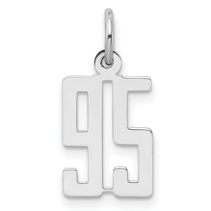 Sterling Silver Silver/Rhodium-Plated Elongated Number 95 Charm