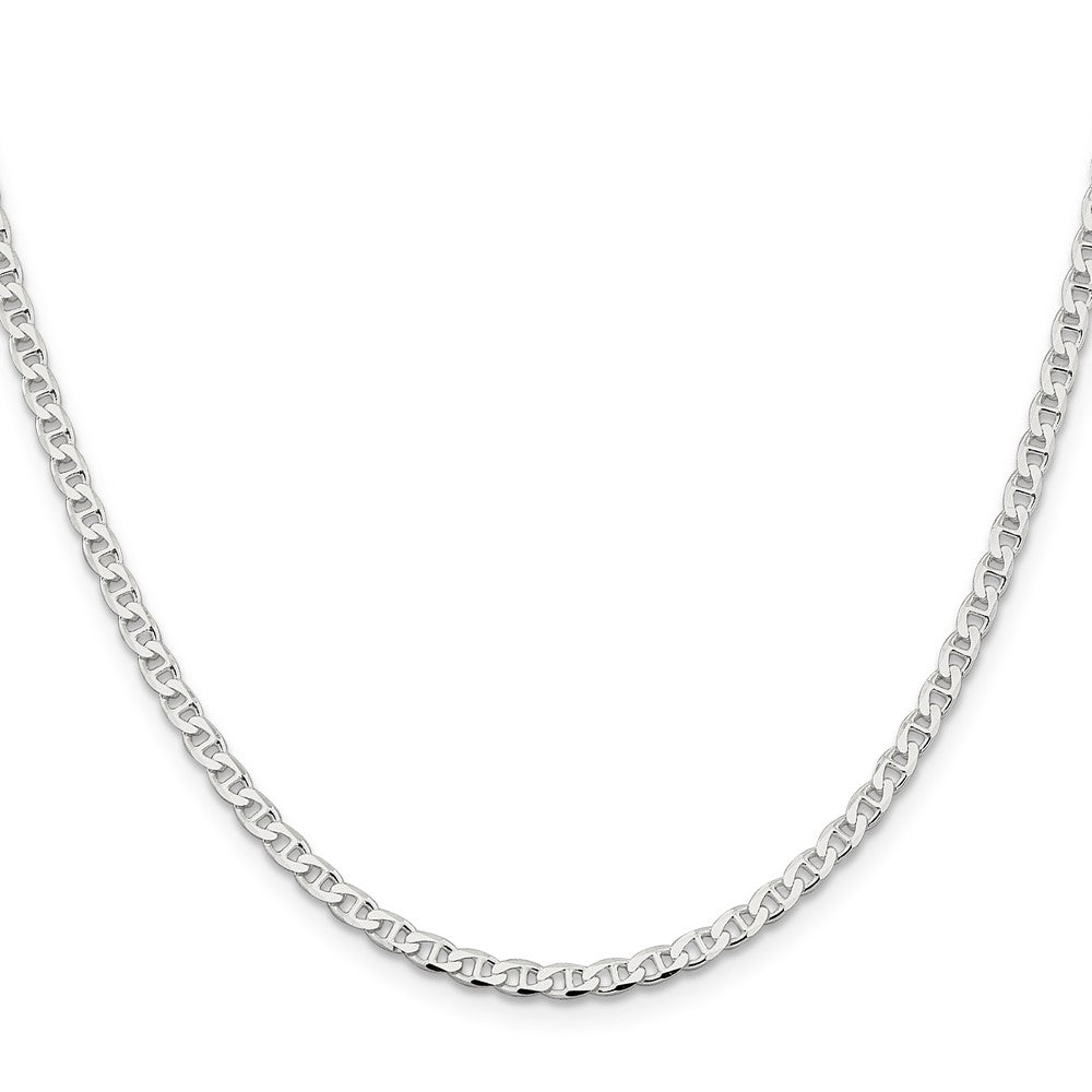Sterling Silver 3.15mm D/C Flat Anchor Curb Chain Necklace