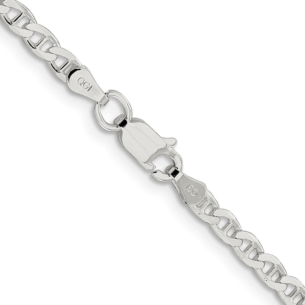Sterling Silver 3.15mm D/C Flat Anchor Curb Chain Necklace