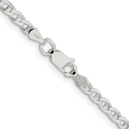 Sterling Silver 3.15mm D/C Flat Anchor Curb Chain Necklace