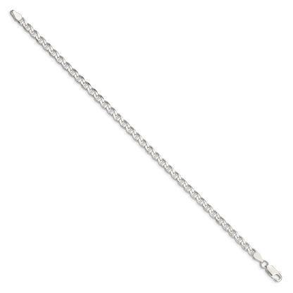 7 Inch Sterling Silver 4.0mm D/C Flat Anchor Curb Chain