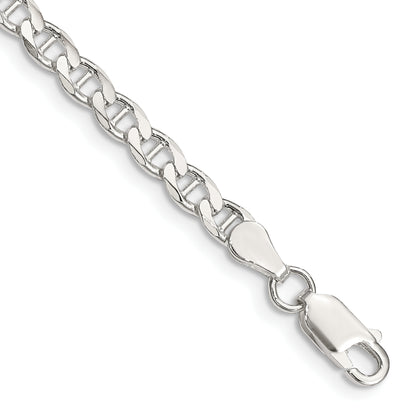7 Inch Sterling Silver 4.0mm D/C Flat Anchor Curb Chain